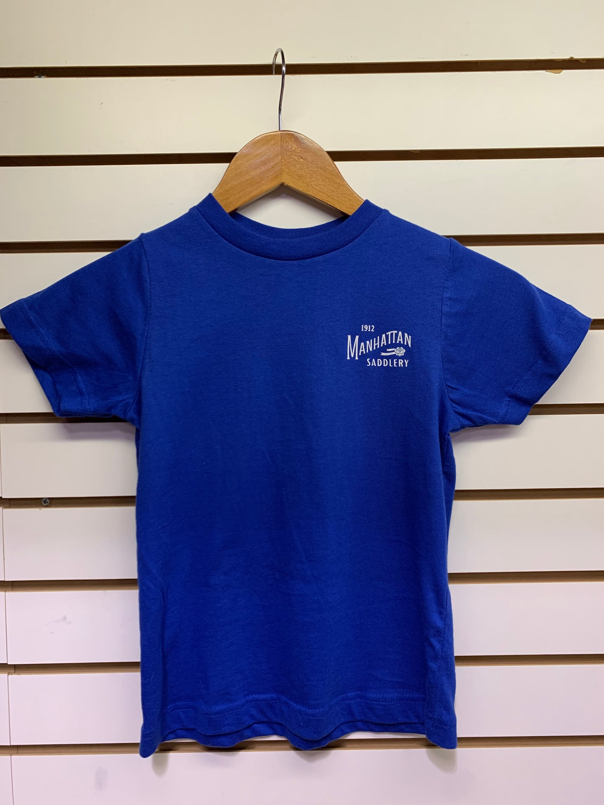 Manhattan Saddlery Classic Kids' T-Shirt Blue Ribbon-Shirts-Manhattan Saddlery House Label-XS-Blue Ribbon-Manhattan Saddlery